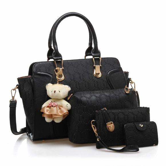 4 Pcs Handbags Set, Tote Bag Top Handle Shoulder Crossbody Bag Wallet :') - Picture 1 of 2
